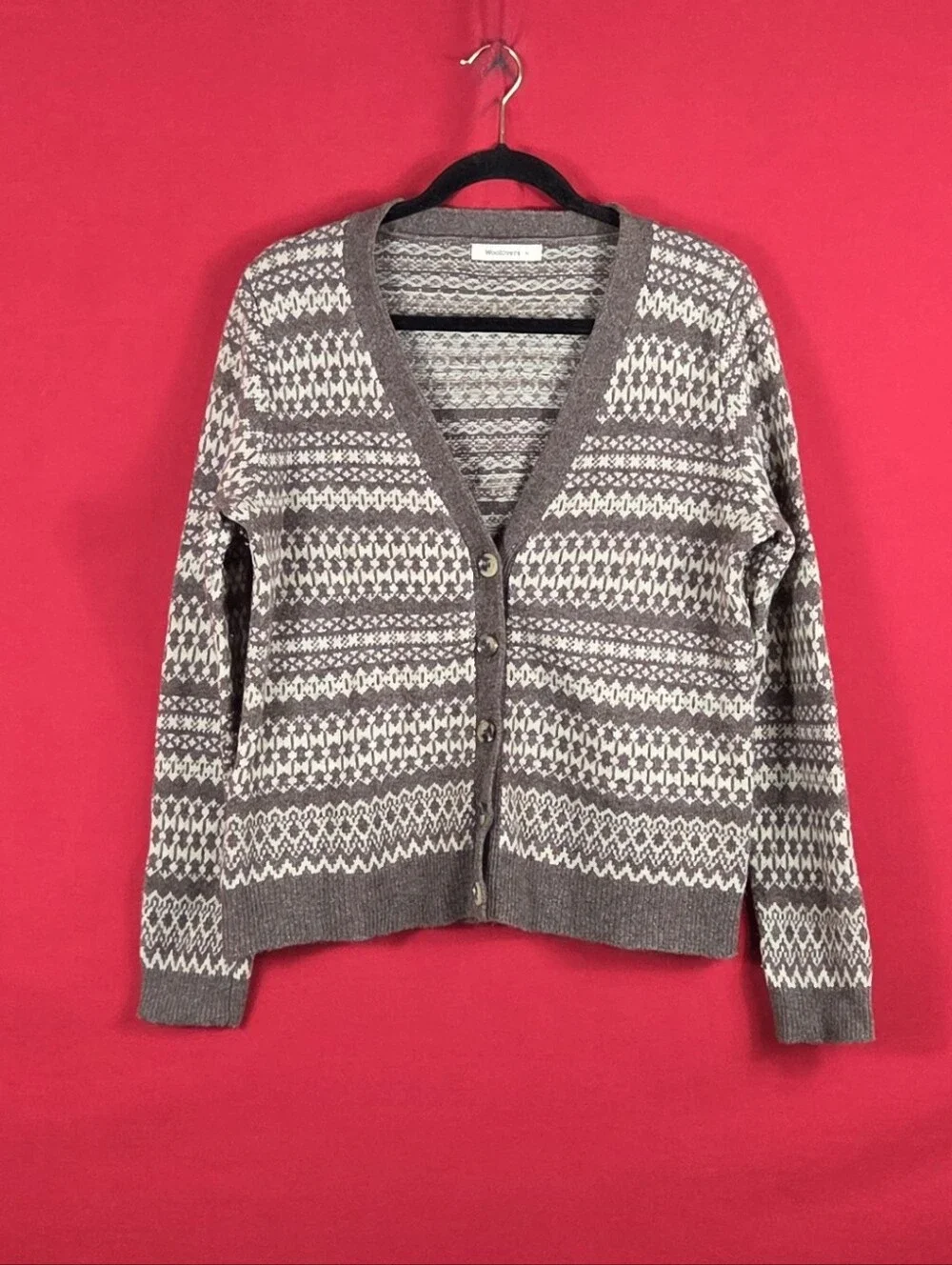WOOLOVERS Lambswool Cardigan Womens Size Medium